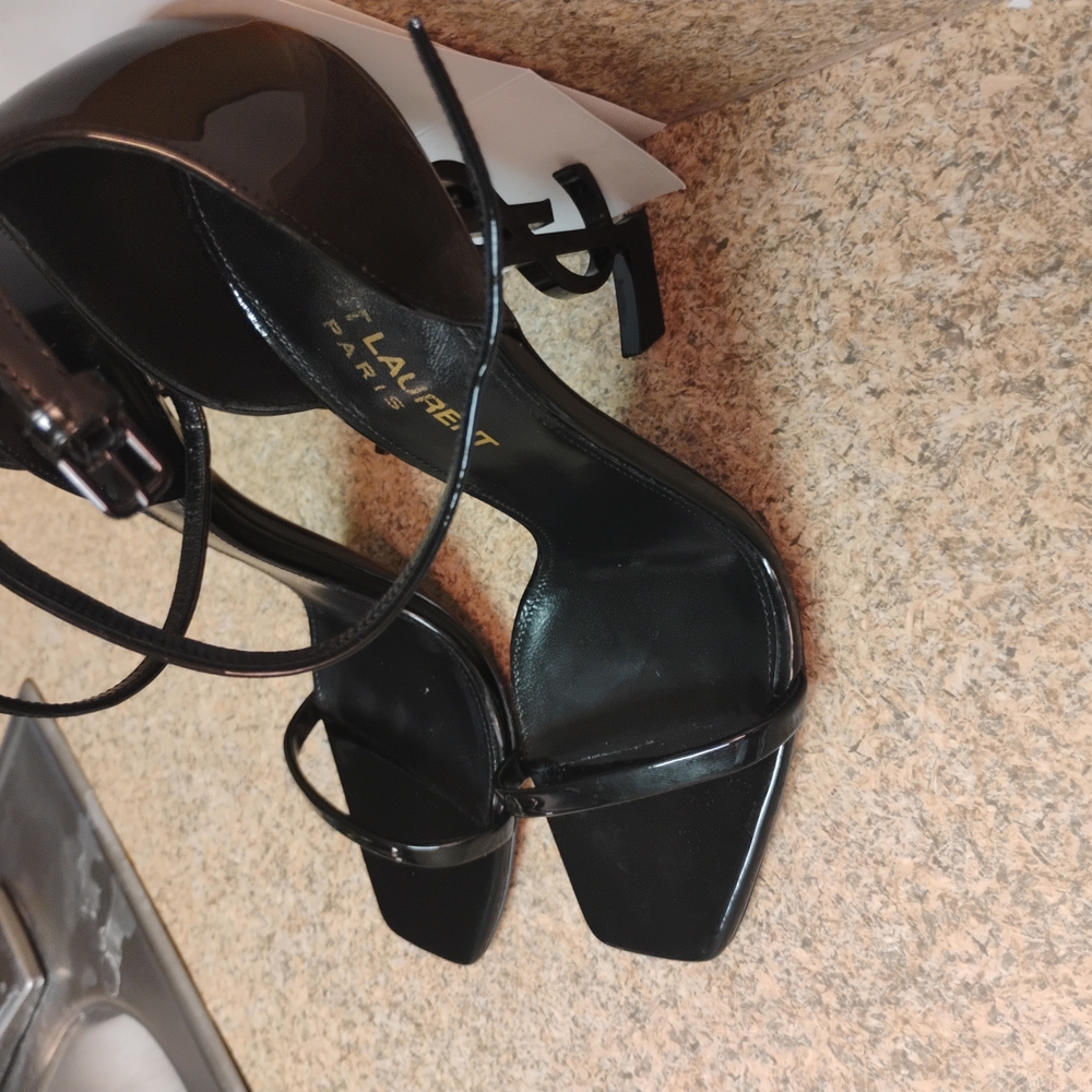 Saint Laurent Black Patent Leather Stiletto Heels - Picture 11 of 16